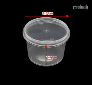 سطل ماکروویوی گرد 310 سی سی شفاف-ابعاد