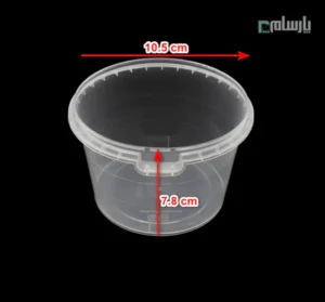 سطل ماکروویوی گرد 610 سی سی شفاف-ابعاد