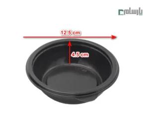 ظرف یکبارمصرف پلی پرو گرد 250 سی سی-ابعاد