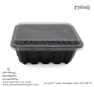 ظرف یکبار مصرف ترموفرمینگ کد 304 آیاتای- 🍣 ظرف ترموفرمینگ سوشی ۸ سانتیمتر | مخصوص رول سوشی-زاویه دیگر