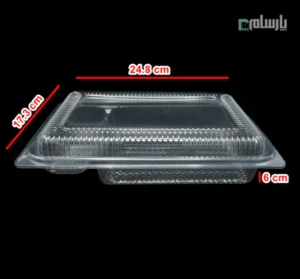 ظرف یکبار مصرف باکس ۱۰۰۰ چهار خانه - پت-ابعاد