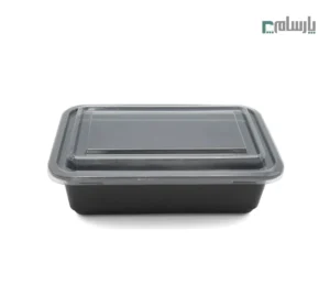 ظرف یکبار مصرف نیم پرسی مشکی با درب شفاف پریما-🍱 ظرف نیمپرسی ۴ سانتیمتر پریما | ظرف کوچک غذای تکنفره
