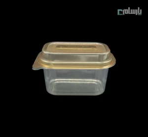 ظرف یکبار مصرف فینگر کاپ مستطیل زیره طلایی-پت-🍮 ظرف فینگر کاپ مستطیل زیره طلایی پت | سرو دسر و فینگرفود