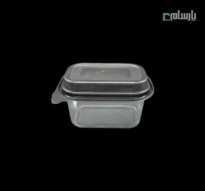 ظرف یکبار مصرف کاپ کیک مستطیل زیره مشکی-پت-🧁 ظرف کاپ کیک مستطیل درب مشکی پت | بستهبندی خاص قنادی