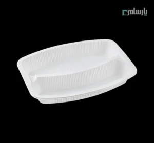 ظرف یکبار مصرف گیاهی دو خانه کبابی آملون