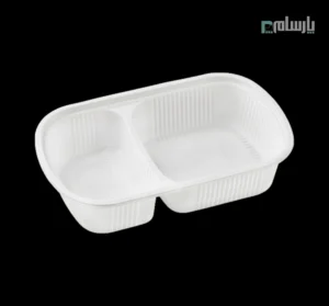 ظرف گیاهی یکبار مصرف دو خانه بیضی آملون