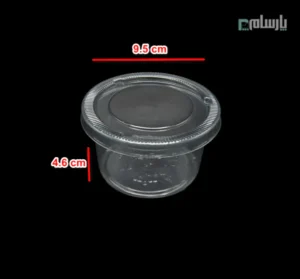 پیاله سسی یکبار مصرف 200 سی سی درب دار-پت-ابعاد