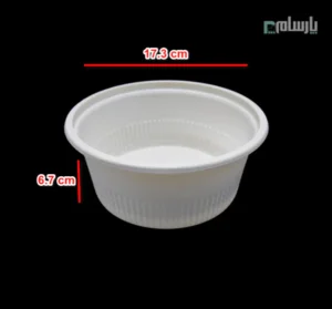 سطل گیاهی یکبار مصرف کوتاه ۱۰۰۰ سی سی آملون-ابعاد