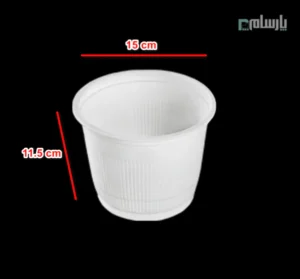 سطل گیاهی یکبار مصرف ۱۳۰۰ سی سی بلند آملون-ابعاد