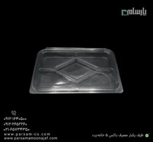 ظرف یکبار مصرف باکس 5 خانه-پت-زاویه دیگر