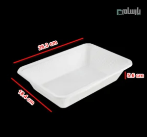 ظرف گیاهی یکبار مصرف بسته بندی عمیق آملون-ابعاد