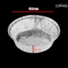 ظرف یکبار مصرف تک پرسی گرد آلومینیوم پارسه کد 555-ابعاد