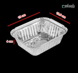 ظرف یکبار مصرف آلومینیومی خورشتی پارسه کد 728-ابعاد