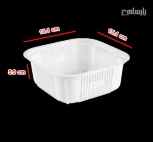 کاسه یکبار مصرف گیاهی چهار گوش آملون-ابعاد