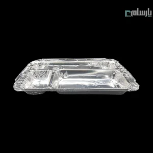 ظرف یکبار مصرف آلومینیومی سه خانه کبابی ویژه کد ۱۲۳-ظرف آلومینیومی سه خانه کبابی ویژه 123 🥩 مخصوص کباب و جوجه