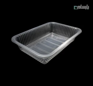 ظرف مرغ یکبار مصرف پلی پرو شفاف ابعاد 5.5×18.5×26.5