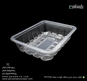 ظرف بسته بندی شفاف گوشت ابعاد 5×17×22-زاویه دیگر