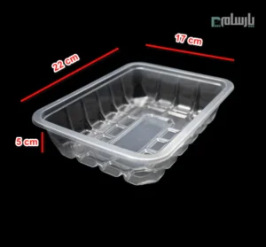 ظرف بسته بندی شفاف گوشت ابعاد 5×17×22-ابعاد