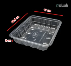 ظرف بسته بندی پروتئینی پلی پرو شفاف ابعاد 5×17×22-ابعاد