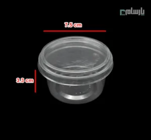 ظرف سس خوری 80 سی سی یکبار مصرف شفاف -پت-ابعاد