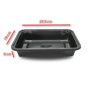 دیس بسته بندی پروتئینی مشکی ابعاد 5×18×25.5-ابعاد