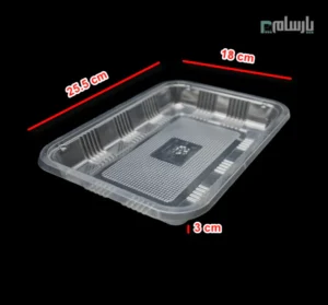 ظرف بسته بندی پروتئینی شفاف ابعاد 3×18×25.5-ابعاد