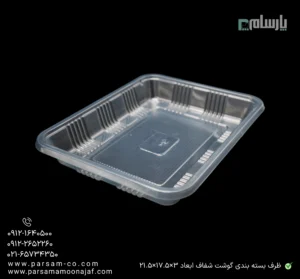 ظرف بسته بندی گوشت شفاف ابعاد ۳×۱۷.۵×۲۱.۵-زاویه دیگر