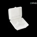 ظرف یکبار مصرف گیاهی سه خانه درب دار آملون