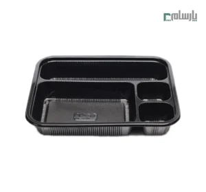 ظرف یکبار مصرف چهار خانه مشکی مهر پارسا کد 405
