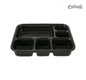 ظرف یکبار مصرف شش خانه مشکی مهر پارسا کد 106