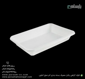 ظرف گیاهی یکبار مصرف بسته بندی کم عمق آملون-زاویه دیگر