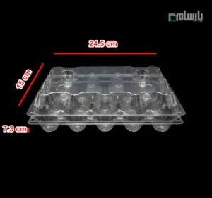 ظرف بسته بندی تخم مرغ 15 خانه-پت-ابعاد