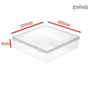 ظرف یکبار مصرف مایکروويو 2500 سی سی مربع-ابعاد