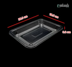 دیس یکبار مصرف کوتاه شفاف-پت-ابعاد
