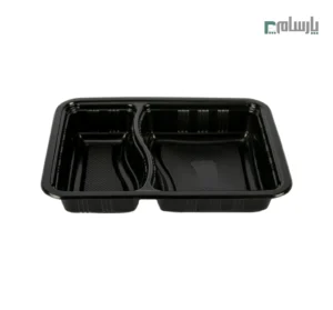 ظرف یکبار مصرف دو خانه مشکی کد 3302 مهرپارسا