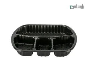 ظرف یکبار مصرف چهار خانه مشکی کد 604 مهر پارسا