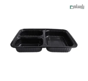 دیس یکبار مصرف سه خانه مشکی مهرپارسا کد 7003