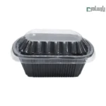 ظرف یکبار مصرف مشکی مهرپارسا با درب ساده کد 608 – 🍛 ظرف مشکی 608 مهرپارسا | با درب ساده و مقاوم