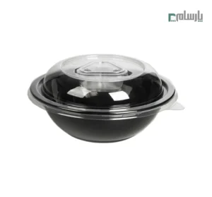 ظرف یکبار مصرف مهرپارسا مشکی با درب کاپ سس کد FT150 – 🥡 ظرف مشکی FT150 مهرپارسا | همراه درب کاپ سس