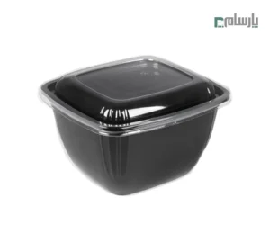 ظرف یکبار مصرف مشکی مهرپارسا کد M800 با درب ساده – 🍛 ظرف سالاد مشکی M800 مهرپارسا | همراه درب ساده