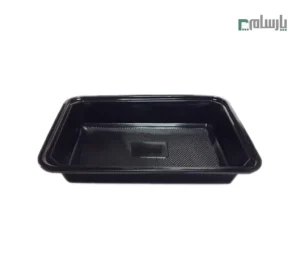 ظرف یکبار مصرف مشکی تک خانه مهرپارسا کد 702 – 🍛 ظرف تکخانه مشکی 702 مهرپارسا | مناسب بستهبندی