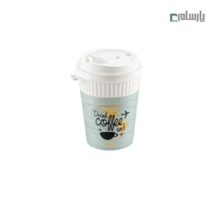 لیوان یکبار مصرف قهوه با درب کلمبیا 350 سی سی-شفاف