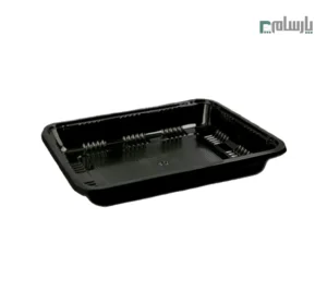 دیس یکبار مصرف دو پرسی سه سانت مستطیل مشکی پریما - 🍱 دیس مشکی مستطیلی دو پرسی ارتفاع 3 سانت