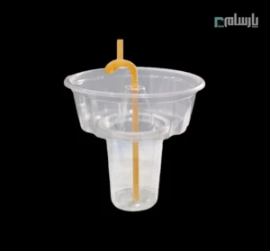 ظرف و لیوان یکبار مصرف اسنک هولدر (لوکاپ) بزرگ شفاف آیاتای – 🥤 مناسب برای سرو همزمان نوشیدنی و اسنک | کاربردی، شیک و باکیفیت