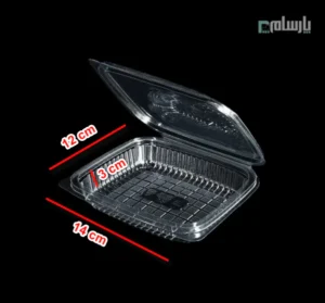 ظرف یکبار مصرف دلی 250 سی سی کوتاه شفاف پریما-ابعاد