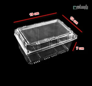 ظرف یکبار مصرف باکس میوه مستطیل شفاف پریما-ابعاد