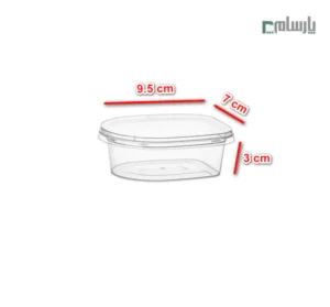 ظرف یکبار مصرف مایکروویو 125 سی سی شفاف-ابعاد