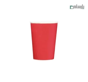 لیوان یکبار مصرف کاغذی 360 سیسی سهجداره افقی قرمز – ☕ لیوان مقاوم سهجداره با طرح افقی قرمز مناسب نوشیدنیهای داغ و سرد