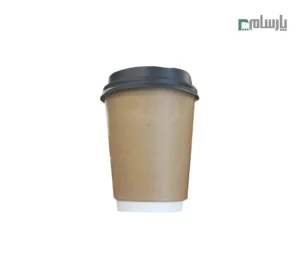 لیوان یکبار مصرف کاغذی 360 سی سی کرافت هالو اروپایی – ☕ لیوان کرافت با طراحی هالو، مناسب کافیشاپ و نوشیدنیهای داغ