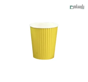 لیوان یکبار مصرف کاغذی 220 سی سی کرکرهای – ☕ لیوان کرکرهای سبک و مقاوم مناسب سرو چای، قهوه و نوشیدنیهای گرم-زرد
